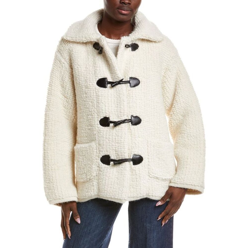 Naadam Womens Alpaca & Wool-Blend Coat, White